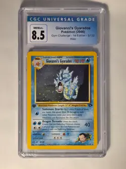 Giovanni's Gyarados 1st Edition Holo 5/132 CGC 8.5 Pokemon Gym Challenge TCG - Image 1