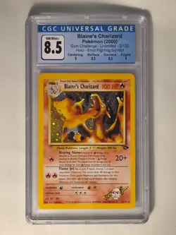 Blaine's Charizard Gym Challenge Error Symbol 2/132 CGC 8.5 Holo Pokemon TCG - Image 1