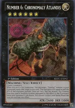 Yugioh! HP Number 6: Chronomaly Atlandis - REDU-EN092 - Secret Rare - 1st Editio - Image 1