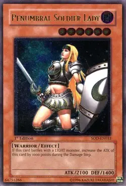 Yugioh! HP Penumbral Soldier Lady - SOD-EN033 - Ultimate Rare - 1st Edition Heav - Image 1