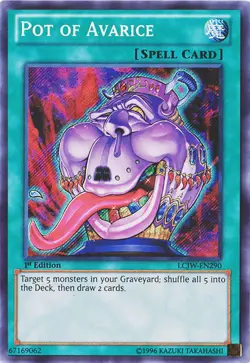 Yugioh! HP Pot of Avarice - LCJW-EN290 - Secret Rare - 1st Edition Heavily Playe - Image 1