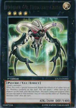 Yugioh! HP Number 69: Heraldry Crest - LTGY-EN092 - Rare - 1st Edition Heavily P - Image 1