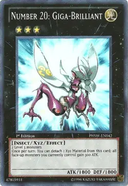Yugioh! HP Number 20: Giga-Brilliant - PHSW-EN042 - Super Rare - Unlimited Edit - Image 1