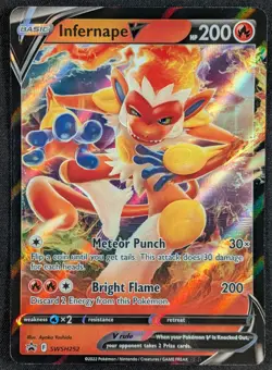 Infernape V Black Star Promo Full Art Ultra Rare Pokemon Card SWSH252 (NM) - Image 1