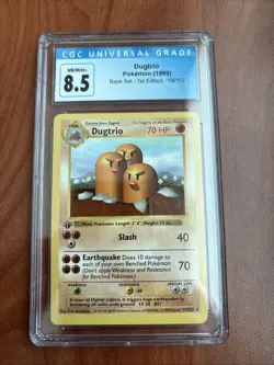 CGC 8.5 Dugtrio 1999 Base Set 1st Edition 19/102 Pokemon Card - Image 1