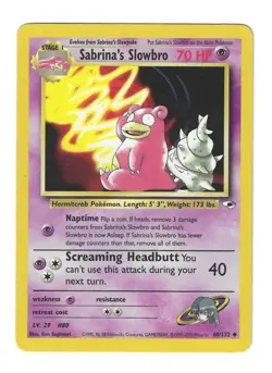 Sabrina's Slowbro 60/132 - Pokemon - Gym Heroes Vintage Card - Image 1