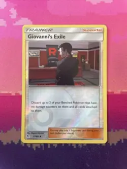 Pokemon Card Giovanni's Exile Hidden Fates Reverse Holo 57/68 Near Mint - Image 1