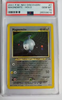 Magnemite Neo Discovery 7/75 Holo Pokemon Card 2001 PSA 10 GEM MINT POP 69 - Image 1
