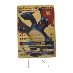 Pokemon Charizard GX 250hp Gold Foil Fan Art Collector Card TCG - Image 1
