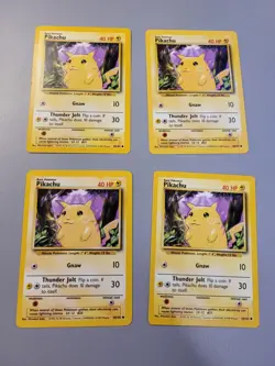 Pokemon Lot Of 4 Vintage 1999 Pokemon Cards Base Set Pikachu - Image 1