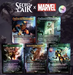 Magic the Gathering Secret Lair X Marvel’s Wolverine Rainbow Foil Set - Image 3