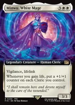Minwu, White Mage - Extended Art FIN NM MTG - Image 1