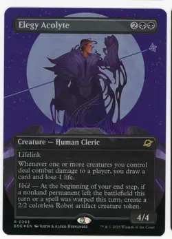 2025 Magic the Gathering Elegy Acolyte Creature Human Cleric Borderless Nr/Mt - Image 1