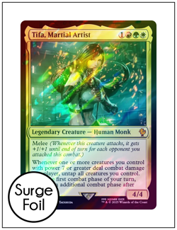 1x Tifa, Martial Artist 0225, Surge Foil, Final Fantasy, Magic MTG NM - Image 1