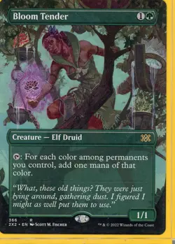 2022 Magic the Gathering Bloom Tender Creature Elf Druid Borderless Near Mint - Image 1