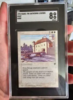 Magic The Gathering 1994 Legends Moat. Graded Near Mint. SGC Grade 8. - Image 1