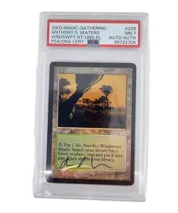 MTG RARE Windswept Heath Onslaught 328/350 FOIL PSA 7 Magic Autograph - Image 1
