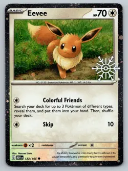 Eevee 133/165 Pokemon Holiday Calendar 2025 Festive Stamp Snowflake - Image 1