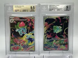 POP 1 Pokemon Mega Evolution Cards Bulbasaur Stamped 133 Ivysaur 134 BGS 9 9.5 - Image 1
