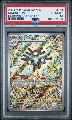 2024 POKEMON SVP EN-SV BLACK STAR PROMO #159 MAGNETON PSA 10 - Image 1