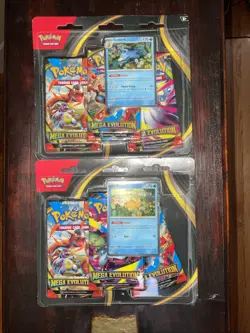 Lot Of 2 Pokemon TCG ME01 Mega Evolution 3 Pack Blisters Sealed Bundle - Image 1