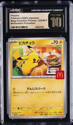 2025 POKEMON MEGA EVOLUTION MCDONALD'S PROMO #020 PIKACHU CGC 10 PRISTINE - Image 1