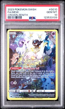 2023 POKEMON SWORD & SHIELD CROWN ZENITH #GG10 FULL ART/MEW PSA 10 - Image 1
