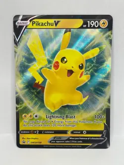 Pokemon TCG Pikachu V Black Star Promo SWSH198 - Image 1