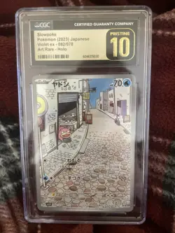 CGC pristine 10 Japanese Pokemon Slowpoke AR Violet ex sv1V 082/078 - Image 1