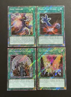 2025 YUGIOH RA04 1ST ED PLATINUM SECRET RARE SOUL SERVANT NM BONUS SET - Image 1