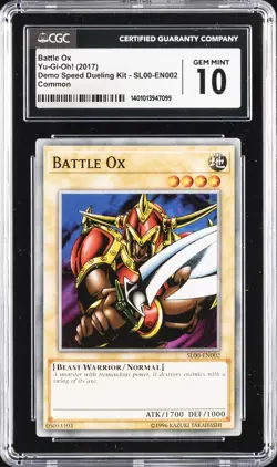 2017 YU-GI-OH! DEMO SPEED DUELING KIT #SL00EN002 BATTLE OX CGC 10 GEM MINT - Image 1