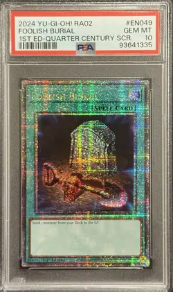 2024 PSA 10 YUGIOH 25TH 1ST ED QC SECRET RARE FOOLISH BURIAL 💫 - Image 1