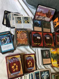 Collection LOT old MTG Magic The Gathering cards w/ accessories - Image 2