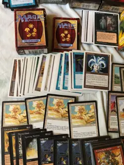 Collection LOT old MTG Magic The Gathering cards w/ accessories - Image 3