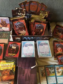 Collection LOT old MTG Magic The Gathering cards w/ accessories - Image 4
