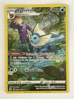 Vaporeon TG02/TG30 Trainer Gallery Brilliant Stars Pokemon Card - Near Mint - Image 1