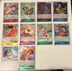 One Piece PRB-02 - 12 card lot (Rares, Common) Koby Prb02-001 Zoro Prb02-006 + - Image 1