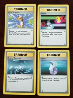Trainer 4x Base Set Unlimited Pokemon Cards Potion Switch Energy Removal Gust of - Image 3