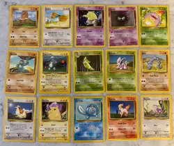 1999 Pokemon Base Set COMPLETE Unlimited NON HOLO Cards #17-102 - Image 3
