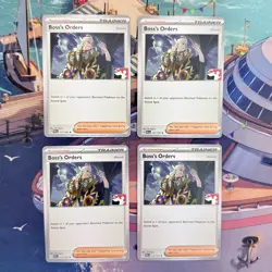 4x Boss's Orders 172/193 Pokemon play! Prize Pack Series Cards Non-Holo Playset - Image 1