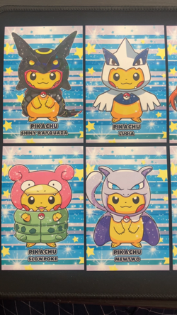 Poncho Pikachu Pokemon Merry Christmas Card Database Magenta Holo Stars - Image 2