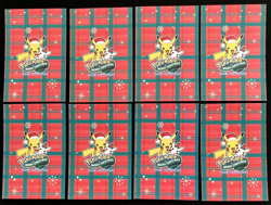 Poncho Pikachu Pokemon Merry Christmas Card Database Magenta Holo Stars - Image 3