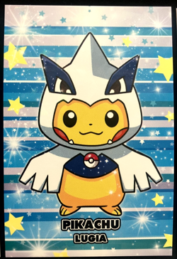 Poncho Pikachu Pokemon Merry Christmas Card Database Magenta Holo Stars - Image 5