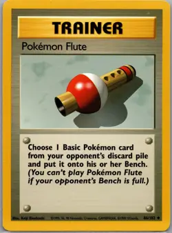 Pokemon Flute 86/102 Non Holo Base Set - Pokemon Card - NM - Image 1