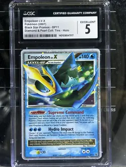 Pokemon TCG Empoleon LV.X Black Star Promotional Holo Card DP11 CGC Graded 5 - Image 1