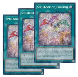 Yugioh - Spellbook of Judgment x 3 - 1st Edition Secret Rare NM - Free Holo Card - Image 1