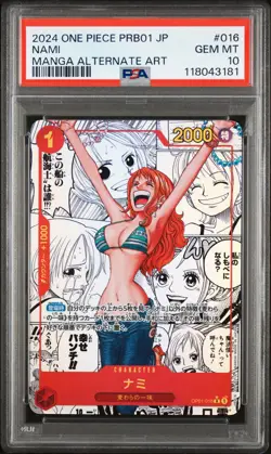 2024 ONE PIECE JPN PRB01-PREM BOOSTER -ONE PIECE CARD THE BEST- #016 NAMI PSA 10 - Image 1