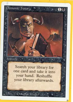 1994 Magic the Gathering Demonic Tutor Sorcery Revised Edition Moderately Played - Image 1