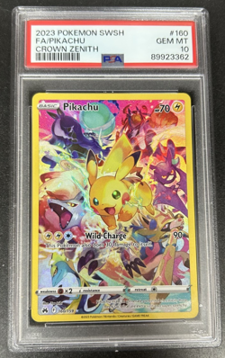 2023 POKEMON SWSH FA/PIKACHU CROWN ZENITH CARD#160 GEM MT PSA 10 - Image 1