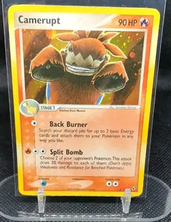 Pokemon TCG Card Camerupt EX Deoxys 4/107 Holo Rare - Scratches On Foil - LP/MP - Image 1